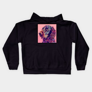 Retro Curly-coated Retriever: Pastel Pup Revival Kids Hoodie